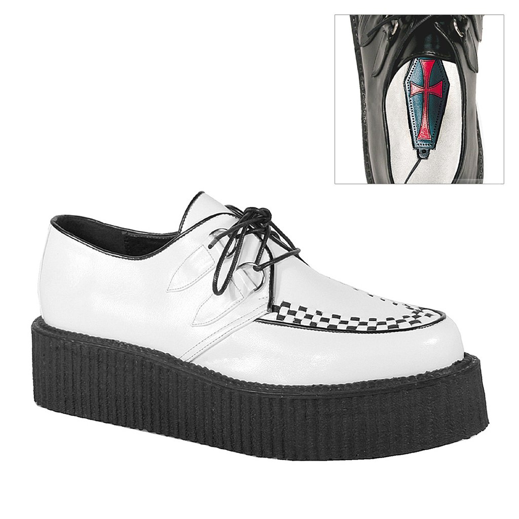 Creepers Demonia V Creeper 502 Panske - Biele | SK-692915